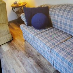 $250 SOFA (QUEEN SLEEPER)   LOVE SEAT & PILLOWS, FOOT Rest
