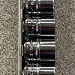 Snap-on 3/8 Sockets (12 Point, Shallow) 8mm through 19mm