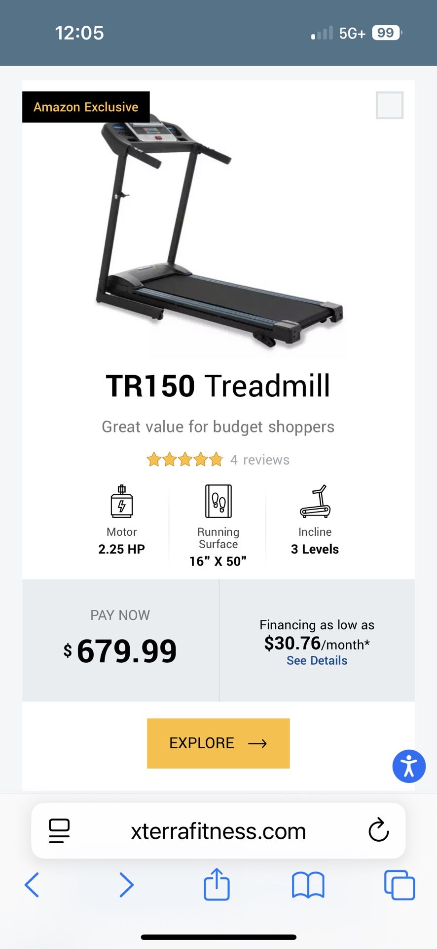 Treadmill (foldable)