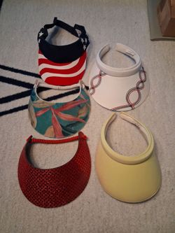Ladies sun visors, various colors