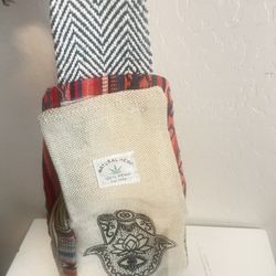 Natural hemp crossover bag