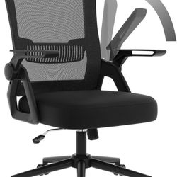 Ergonomic Office Chair, Desk Chairs, Height Adjustable Computer Chair, Executive Work Chair with Padded Seat Cushion, Swivel Mesh Chair with 90° Flip-
