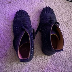 Men's Louis Mid-Top Spiked Leather Sneakers