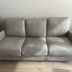 Grey Soft leather Sleeper sofa