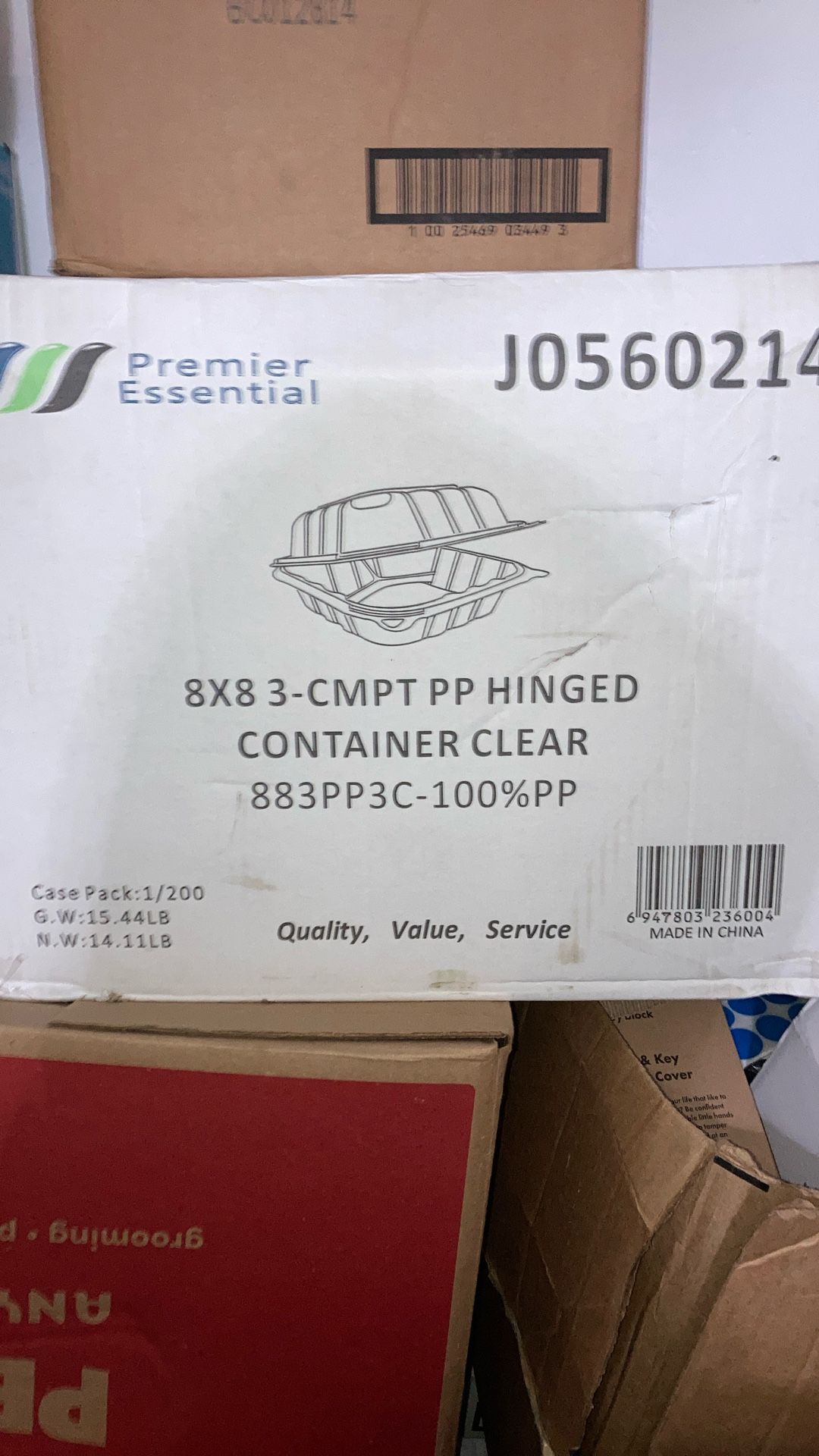 8x8 3 Compartment Plastic On The Go Containers