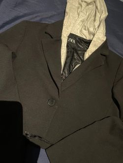 Zara Hooded Cropped Blazer