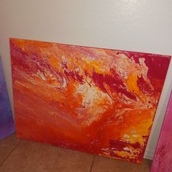 Beautiful unique 1 of a kind abstract Canvas Painting Asking $45 cash must pick up Broadway and apache buckeye az size is 30in 2ft