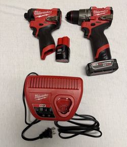 milwaukee Model # 3497-22 M12 FUEL Brushless Hammer Drill and Impact Driver Combo Kit for sale