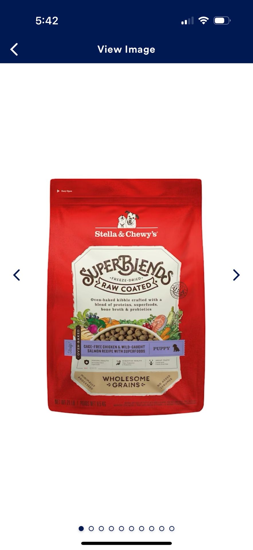 Stella and Chewy’s SuperBlends Raw Coated Chicken And Salmon Wholesome Grains Puppy Recipe