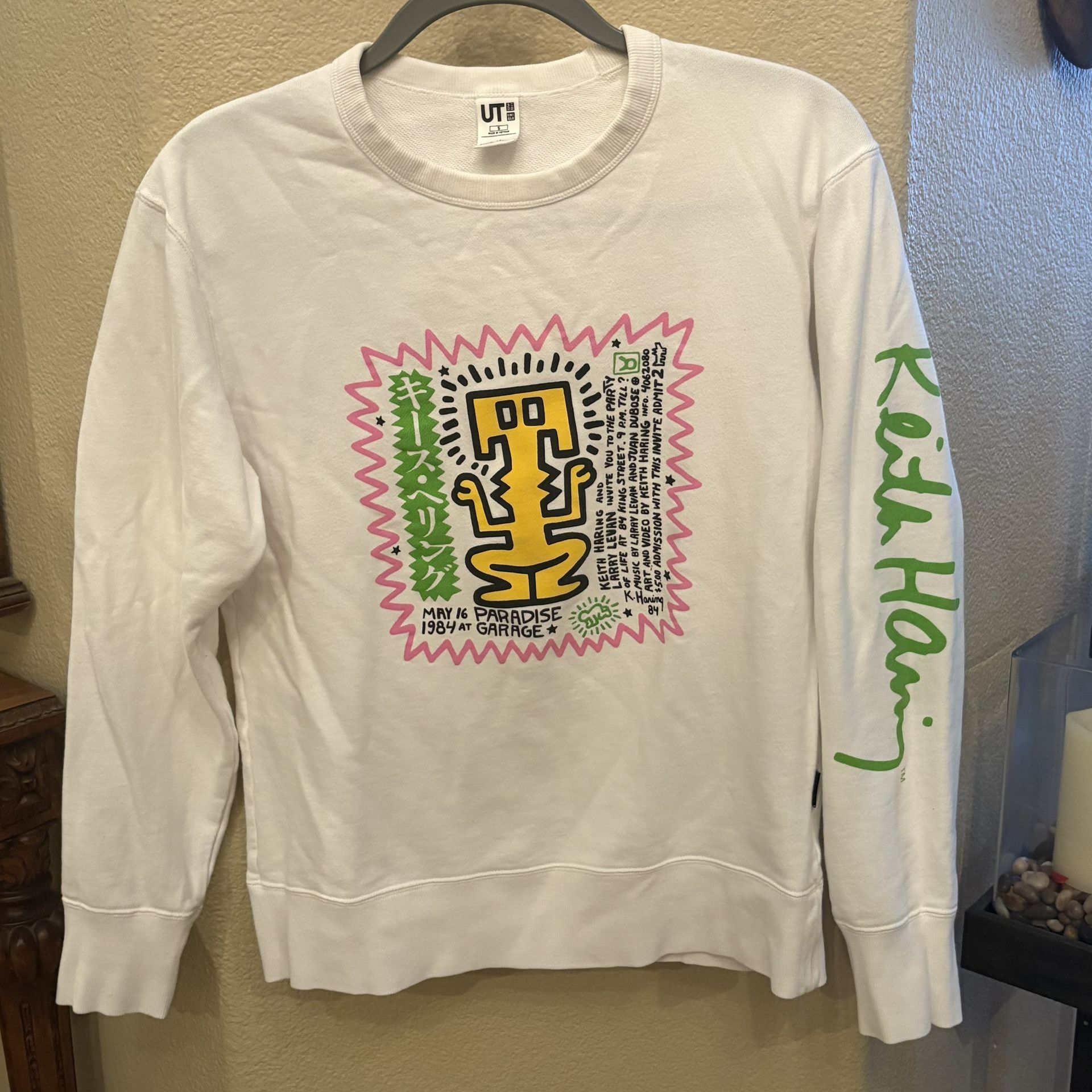 UNIQLO Keith Haring White Graphic Sweatshirt Size Small
