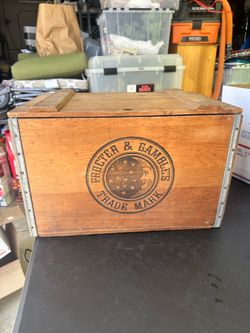 Vintage Procter & Gamble Ivory Soap Wooden Shipping Crate Box Moon Stars Advertising Display