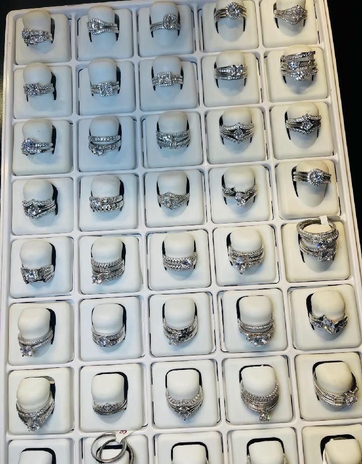 Sterling silver wedding engagement ring sets $40 each size 5,6,7,8,9