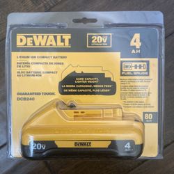 **Brand New** Dewalt 20V MAX Compact Lithium-Ion 4.0Ah Battery Pack