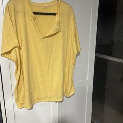 Women's Custard Yellow, Short Sleeve, Size 3XL