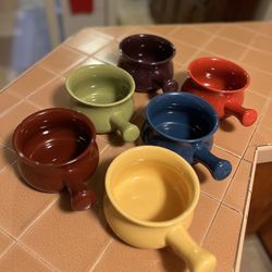 Set of 6 Vintage 1980’s Buchase Crocks with Handles