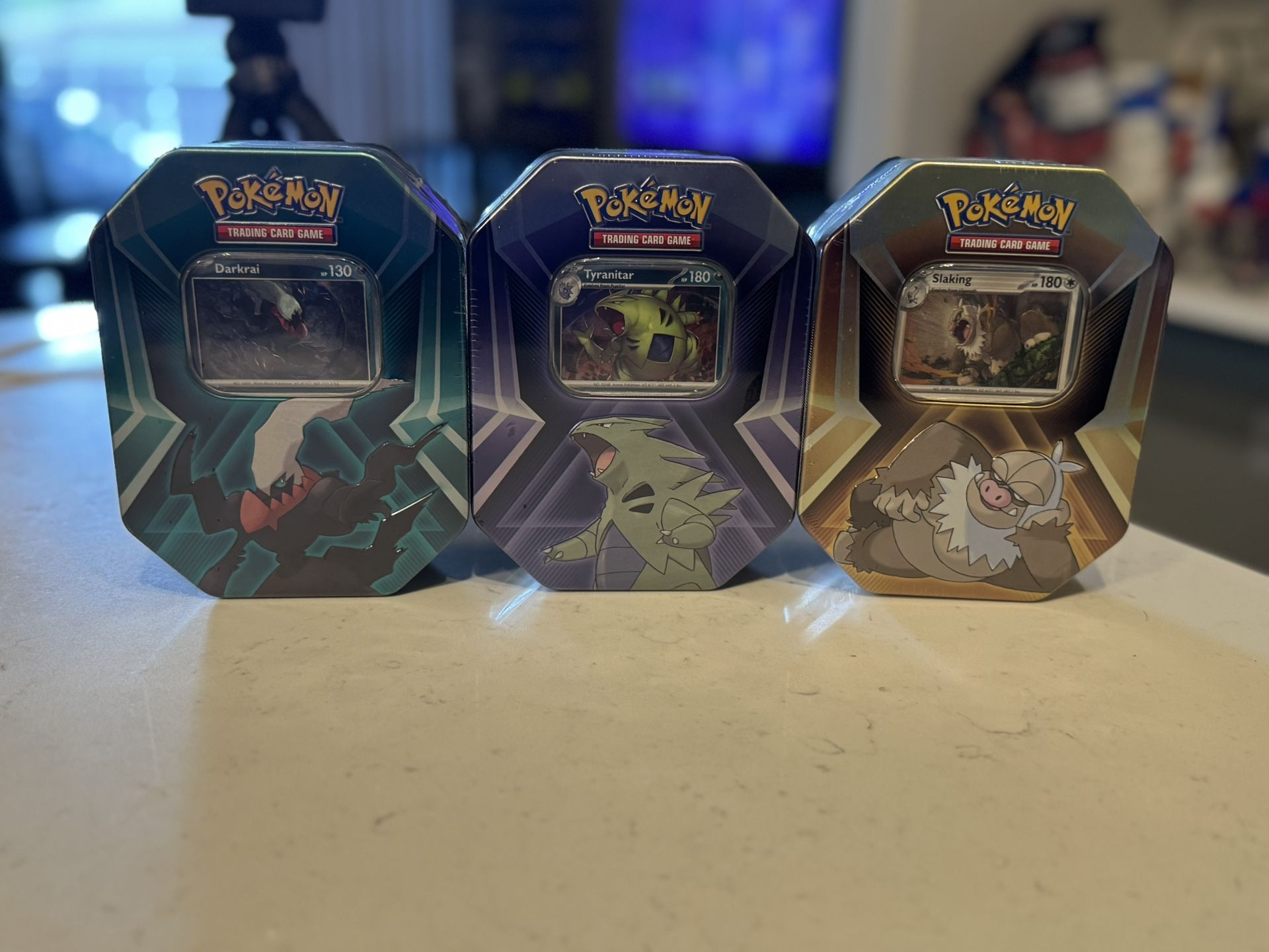 Pokemon Triple Whammy DARKRAI Tin 3 Booster Packs TCG New Factory Sealed  Lot of 3
