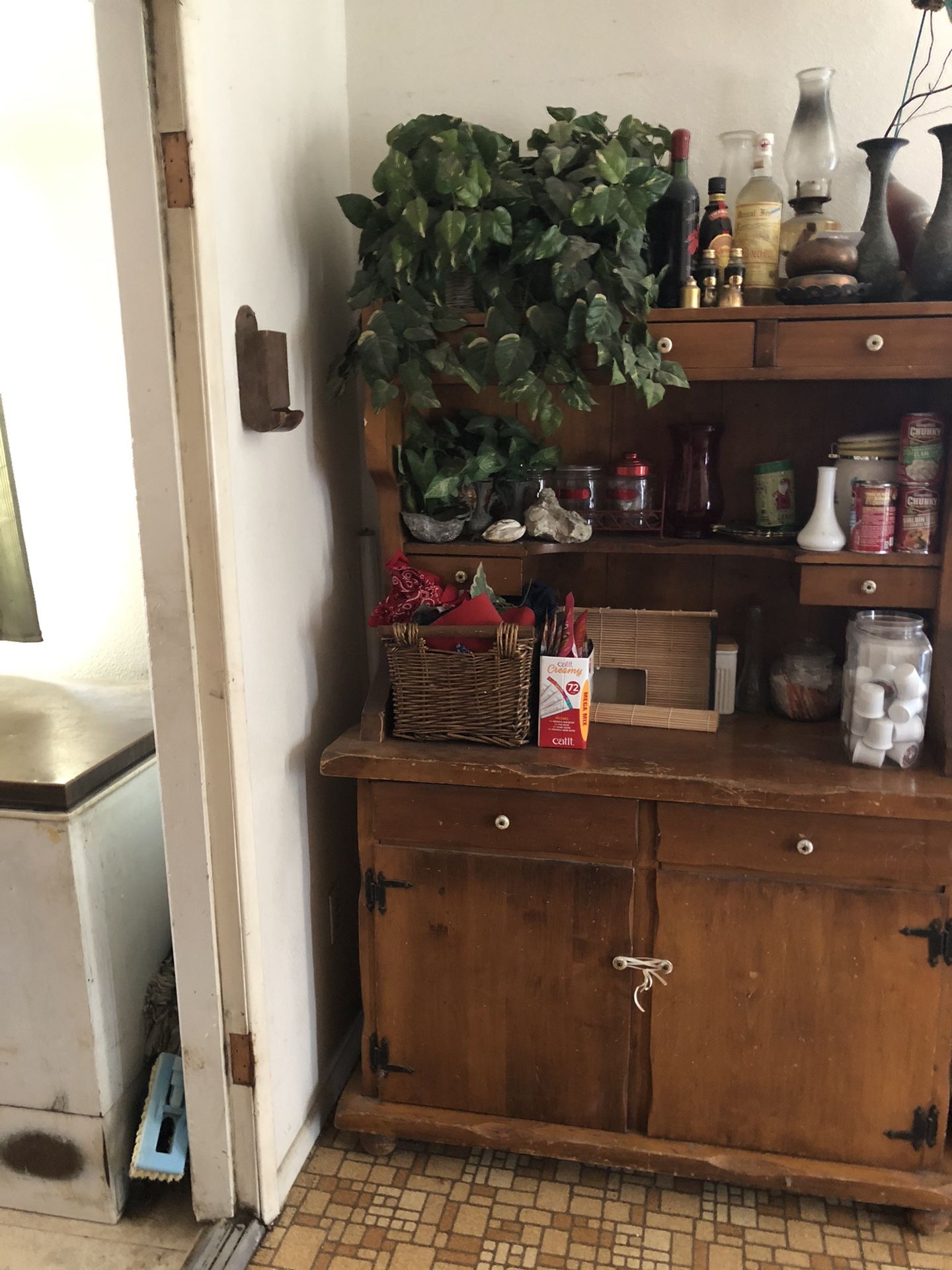 Antique Hutch And Matching Table Solid Maple From 1960