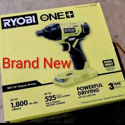NEW IMPACT DRIVER DRILL 1/4" RYOBI SEALED IN BOX. Pickup in 08081 area