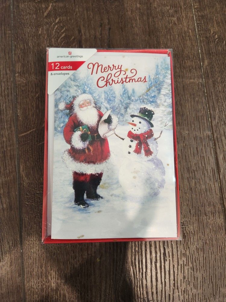 New American Greetings "Merry Christmas" cards, 12 cards & envelopes, new in the box $16