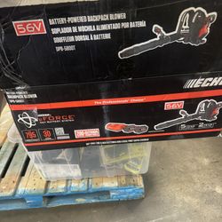 ECHO 56V 195 MPH 795 CFM Cordless Battery Backpack Blower w/Tube Throttle and (2) 5.0Ah Batteries and Dual Port Charger