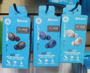 JLab Go Air True Wireless Bluetooth Earbuds + Charging Case, Black, Dual Connect,