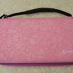 Pink Hyperkin carrying case for a Nintendo Switch