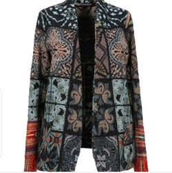 Italian Designer Vintage Inspired Bohemian Eclectic Patchwork Unique Blazer