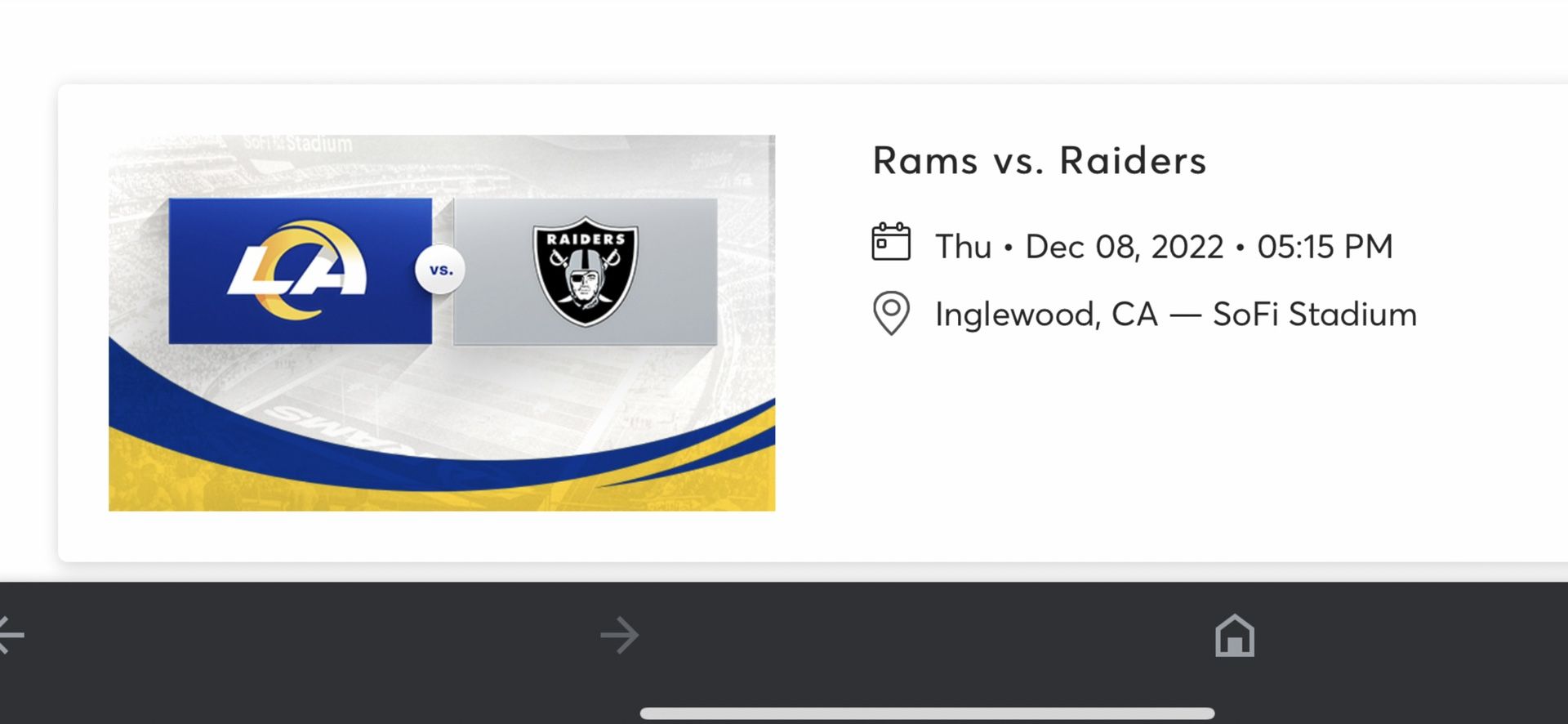 Rams Vs Raiders