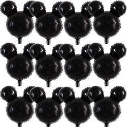 Vuzvuv 12 x 24-inch Mouse Head Foil Balloons, Black Mouse Shaped Balloon for Birthday Party, Baby Shower, Theme Party Decoration, Party Supplies