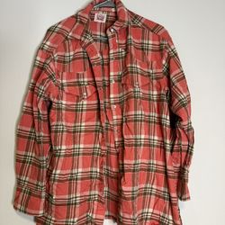 Levi's Coral and Brown Plaid Shirt