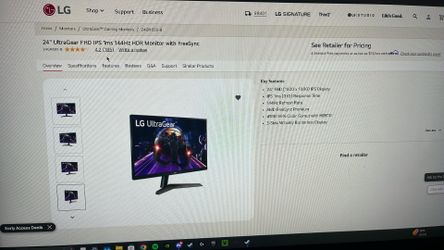 LG UltraGear HDR 180Hz Gaming Monitor.