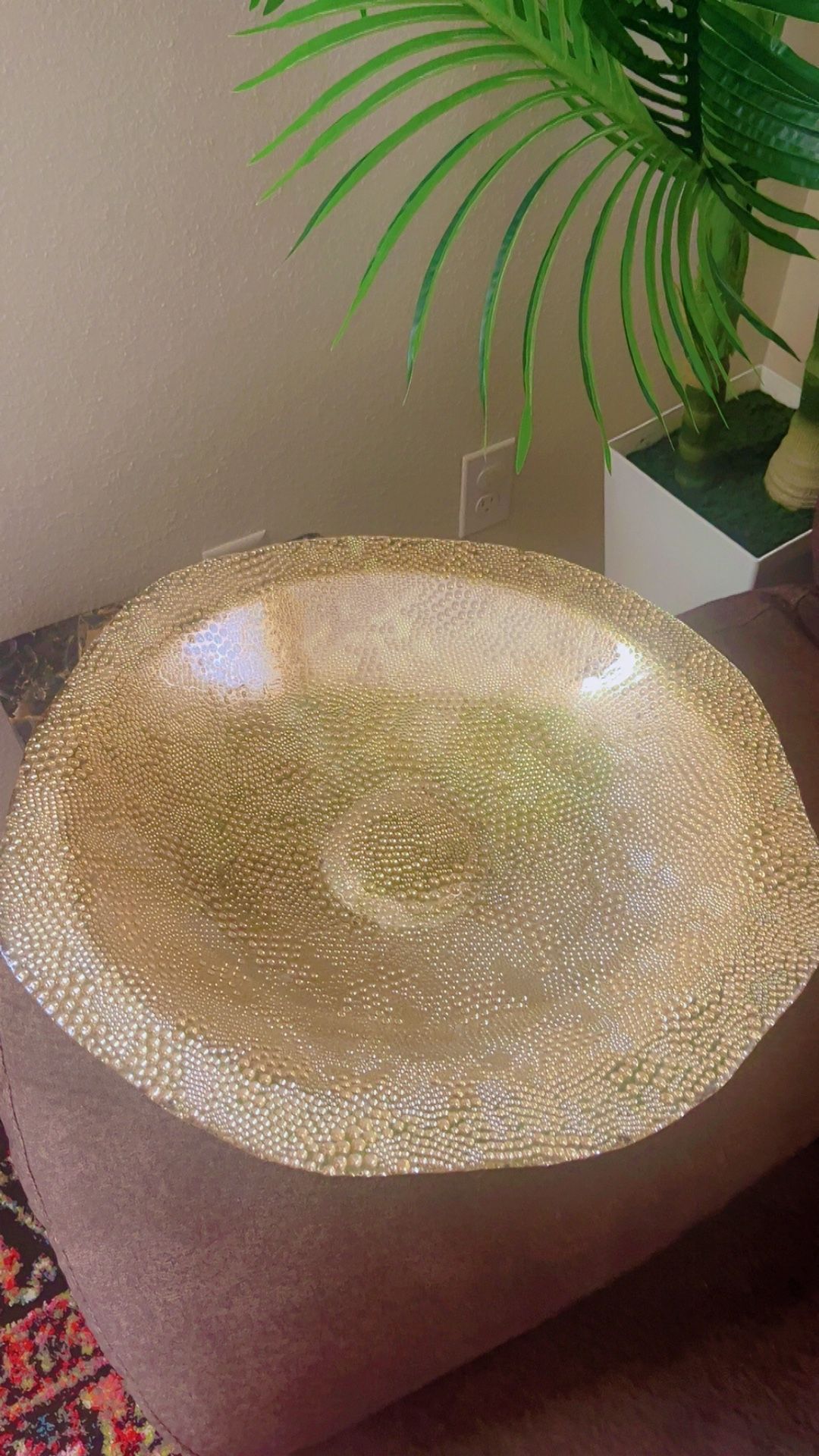 Beautiful Large Golden Iridescent Bowl