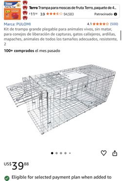 PULOMI Large Live Animal Trap - Humane Cage for Rabbits, Cats, Squirrels, Raccoons - New