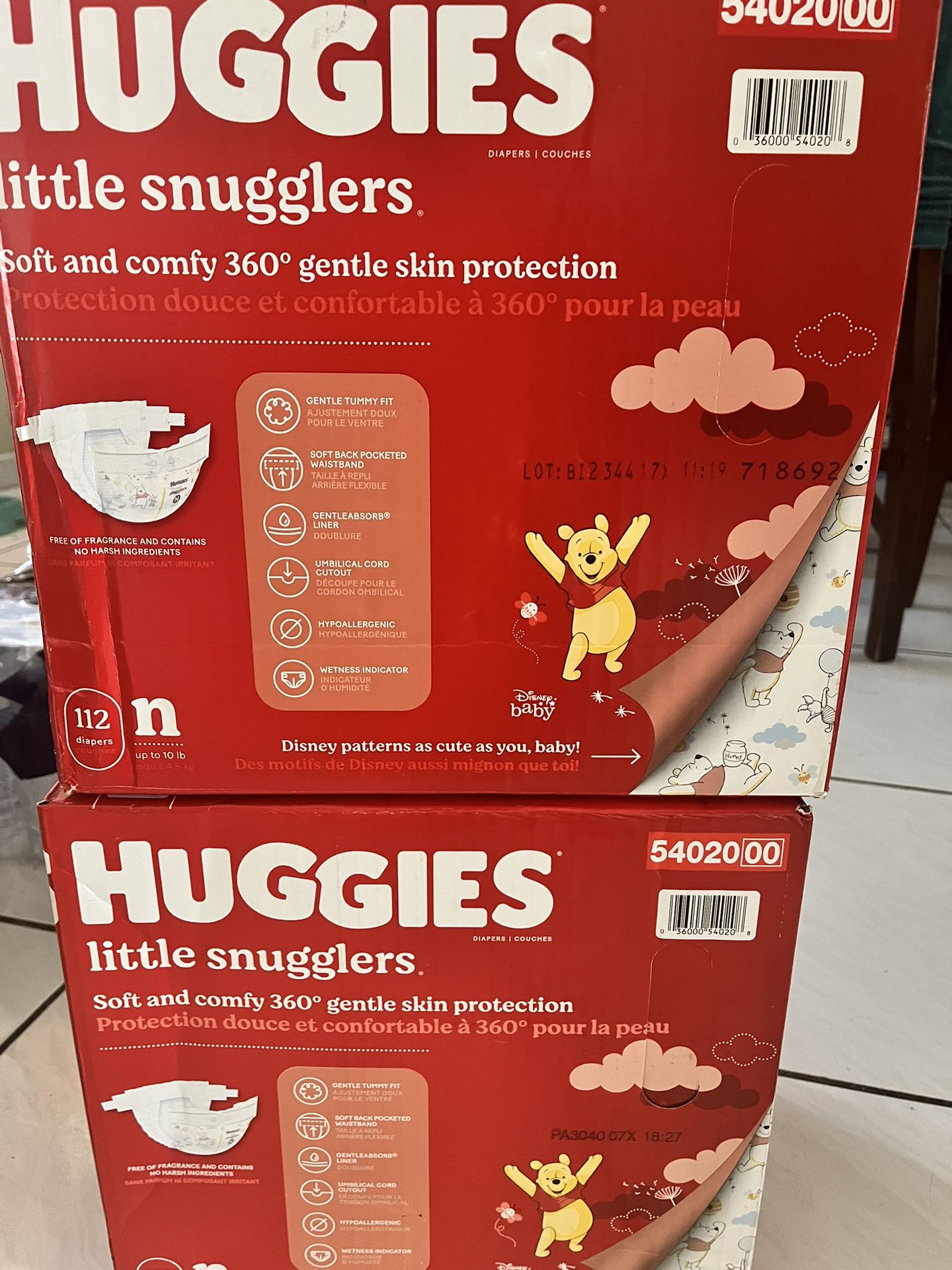Newborn Huggies (112 Count) TWO BOXES