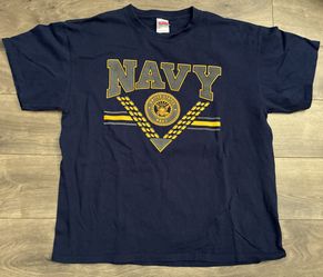 Vintage US Navy T-shirt Blue US Naval Academy Tee Made In USA Large Military 90s