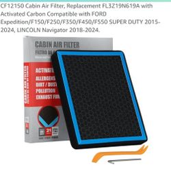 Cabin Air Filter, Replacement FL3Z19N619A with Activated Carbon Compatible with FORD Expedition/F150/F250/F350/F450/F550 SUPER DUTY 2015-2024, LINCOLN