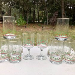 Vintage Christmas Collection by Arby’s (10 Flat Ice Tea Glasses and 2 Water Goblets - $5.00 Each)