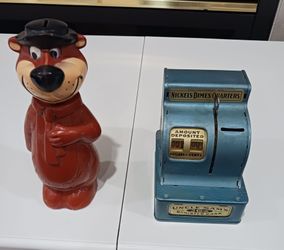 Two vintage children's banks