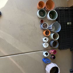 Assorted plant pots