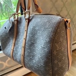 Louis Vuitton Monogram Denim Keepall Bandouliere