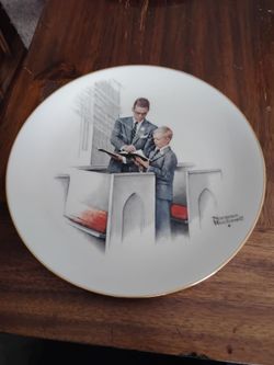 Vintage gormam Norman Rockwell collector plate spring in his spirit