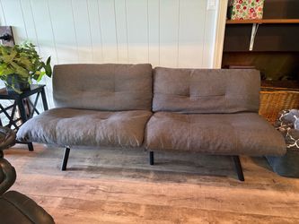 Gray futon sofa