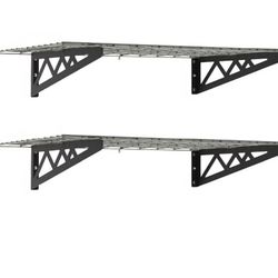 2 Pack Saferack 24x48 Wall Mount Shelves Gray With Hooks