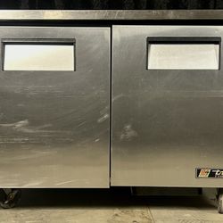 Freezer w/ 2 Solid Doors, Stainless Steel Exterior 