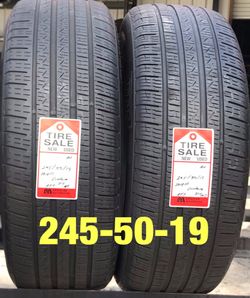 2 used tires 245/50/19 Pirelli P7 RFT (A+)