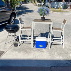 Patio Set Bundle Table Chairs Grill Cooler $100 Firm 