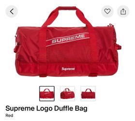 Red supreme duffel bag
