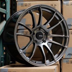 18x8 Avid1 Av20 5x114.3 35 HYPER Black Wheels Rims inch