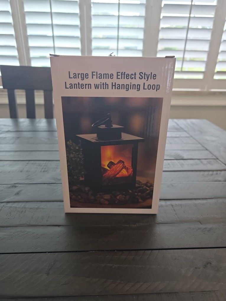 Flame Effect Style Latern With Hanging Loop