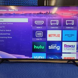 HISENSE 50" SMART TV LED 4K ROKU TV GREAT WORKING CONDITION WITH ORIGINAL REMOTE CONTROL GUARANTEED 🔥🖥🖥🖥